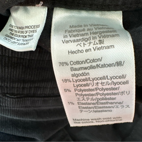 J Crew Black Corduroy High Waisted Button Front Skirt Size 27 - Picture 7 of 8